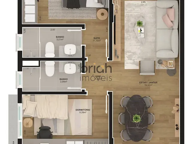 Apartamento 2 quartos e 2 banheiros, à venda, no bairro Centro em São Leopoldo