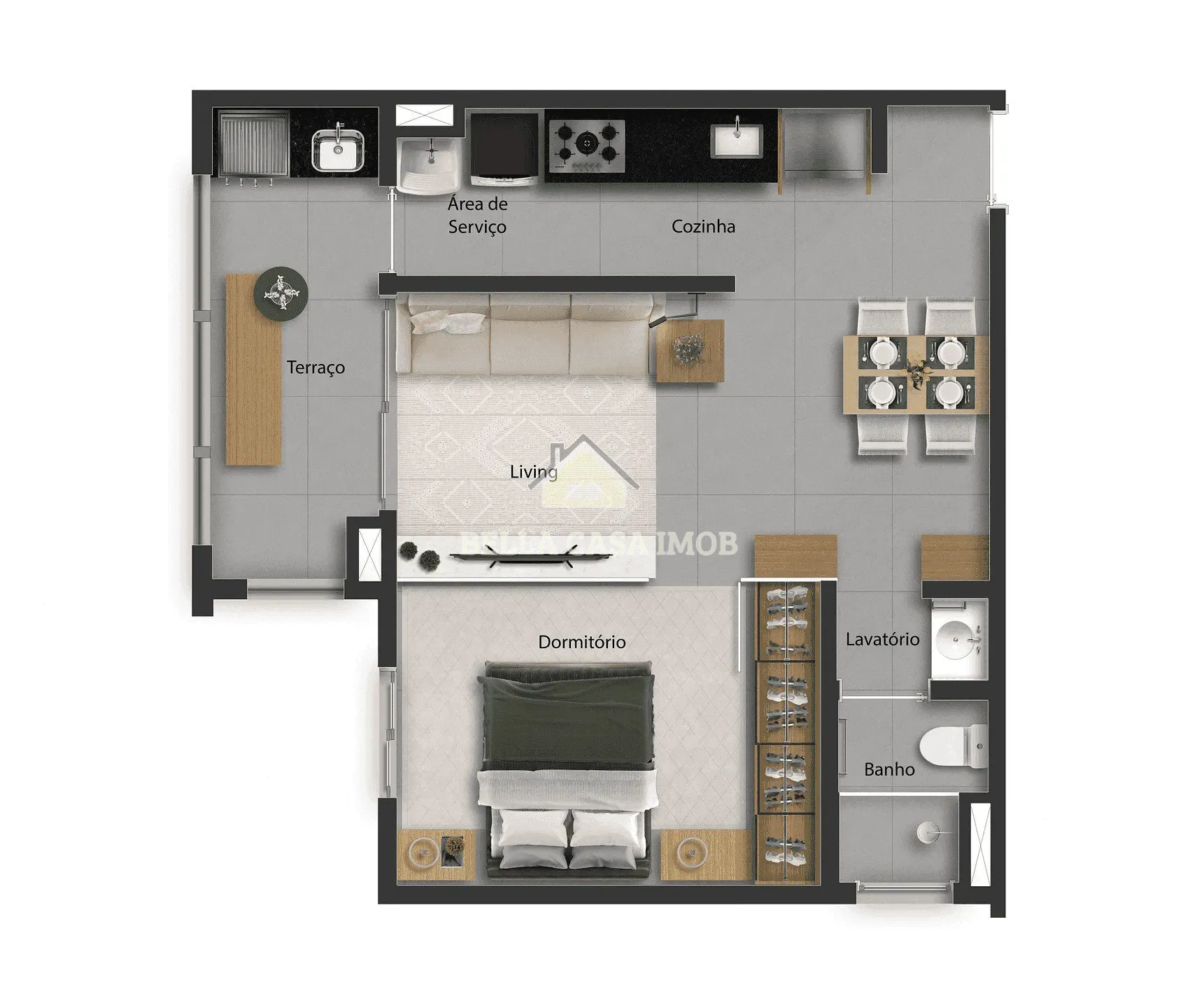 Apartamento, 1 quarto, 46 m² - Foto 5