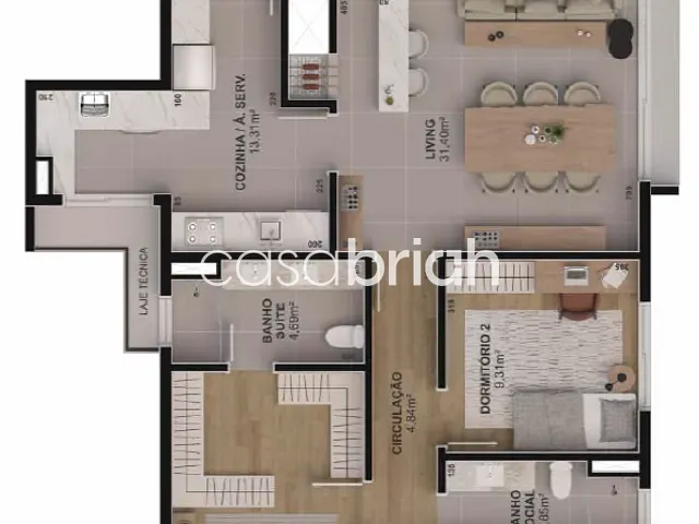 Apartamento 3 quartos e 3 banheiros, à venda, no bairro Vila Rosa em Novo Hamburgo