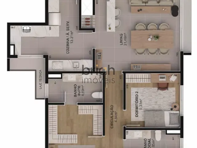 Apartamento 3 quartos e 3 banheiros, à venda, no bairro Vila Rosa em Novo Hamburgo