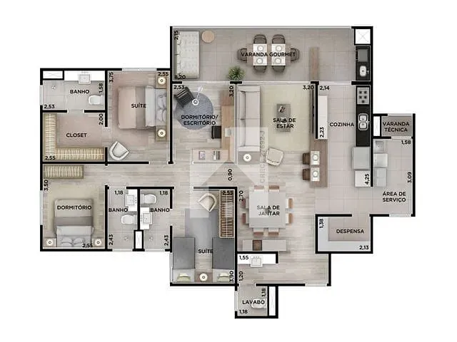 Apartamento com 141m² 4 quartos e 2 banheiros, à venda, no bairro Jardim Campos Elísios em Jundiaí