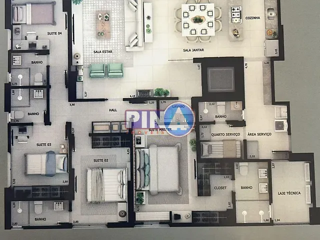 Apartamento com 170m² 3 quartos e 3 banheiros, à venda, no bairro Setor Pedro Ludovico em Goiânia