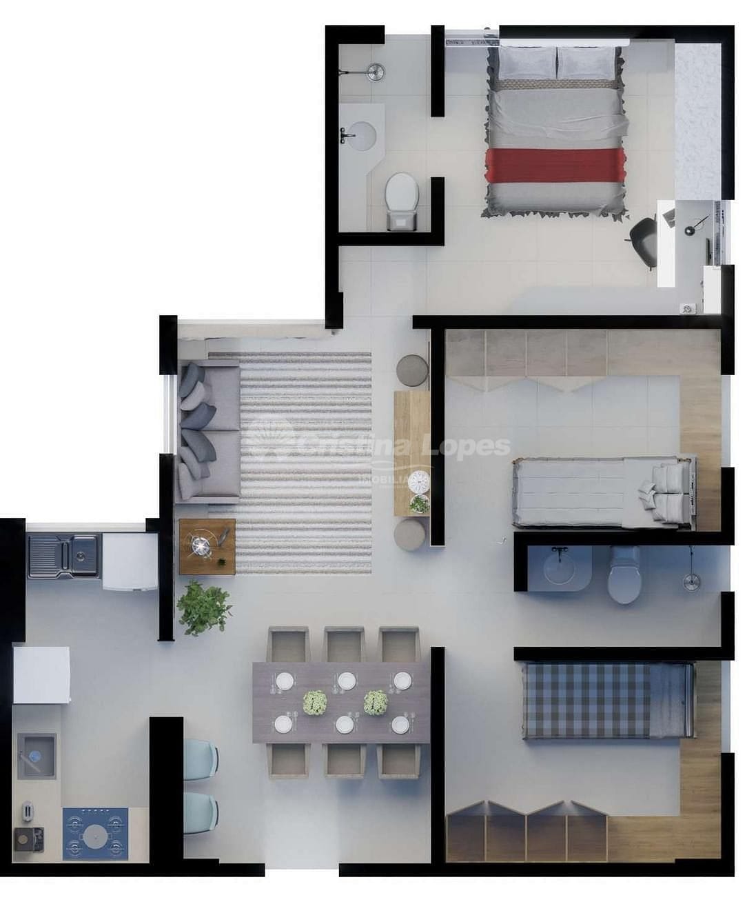 Apartamento, 3 quartos, 56 m² - Foto 8