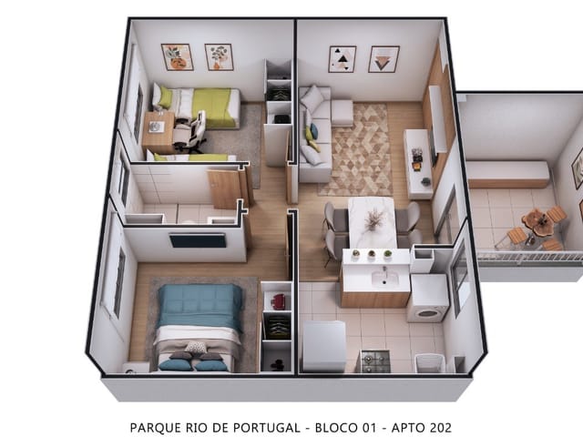 Apartamento com 39m² 2 quartos e 1 banheiro, à venda, no bairro Mariza Cristina I em São José do Rio Preto