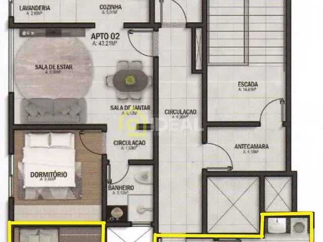 Apartamento 3 quartos e 2 banheiros, à venda, no bairro Centro em Concórdia