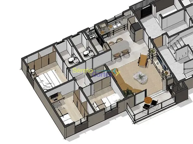 Apartamento com 120m² 3 quartos e 1 banheiro, à venda, no bairro Califórnia em Londrina
