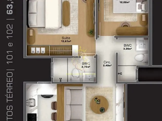 Apartamento 2 quartos e 2 banheiros, à venda, no bairro Cedro em Camboriú