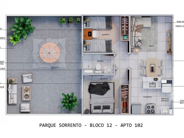 Apartamento com 39m² 2 quartos e 1 banheiro, à venda, no bairro Vila Pompéia em São José do Rio Preto