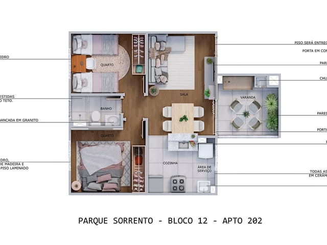Apartamento com 39m² 2 quartos e 1 banheiro, à venda, no bairro Vila Pompéia em São José do Rio Preto
