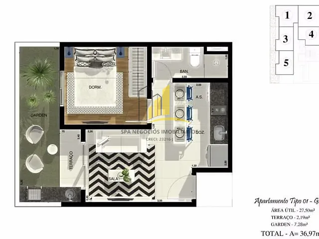 Apartamento com 26m² 1 quarto e 1 banheiro, à venda, no bairro Vila Aricanduva em São Paulo