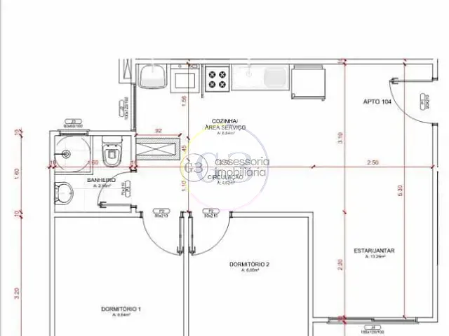 Apartamento 2 quartos e 1 banheiro, para alugar, no bairro Areal em Pelotas
