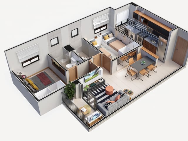 Apartamento com 56m² 2 quartos e 1 banheiro, à venda, no bairro Jardim Yolanda em São José do Rio Preto