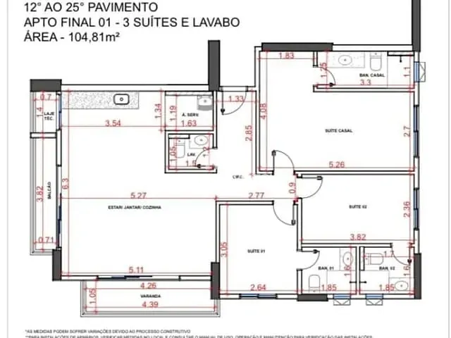 Apartamento com 104m² 3 quartos e 3 banheiros, à venda, no bairro Setor Bueno em Goiânia