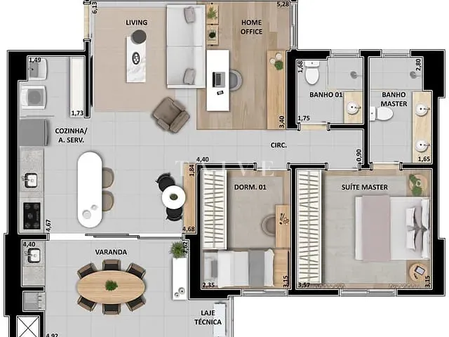 Apartamento 3 quartos e 2 banheiros, à venda, no bairro Guanabara Parque Boulevard em Londrina