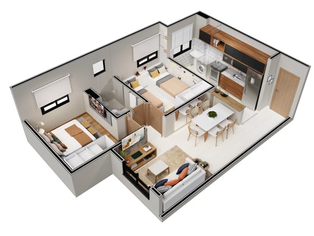 Apartamento com 48m² 2 quartos e 1 banheiro, à venda, no bairro Jardim Yolanda em São José do Rio Preto