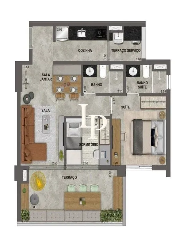 Apartamento, 2 quartos, 70 m² - Foto 1