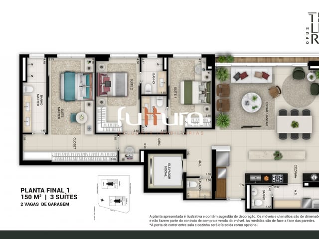 Apartamento 3 quartos e 4 banheiros, à venda, no bairro Serrinha em Goiânia
