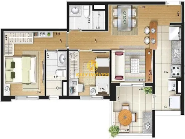 Apartamento com 57m² 2 quartos e 1 banheiro, à venda, no bairro Vila Prudente em São Paulo