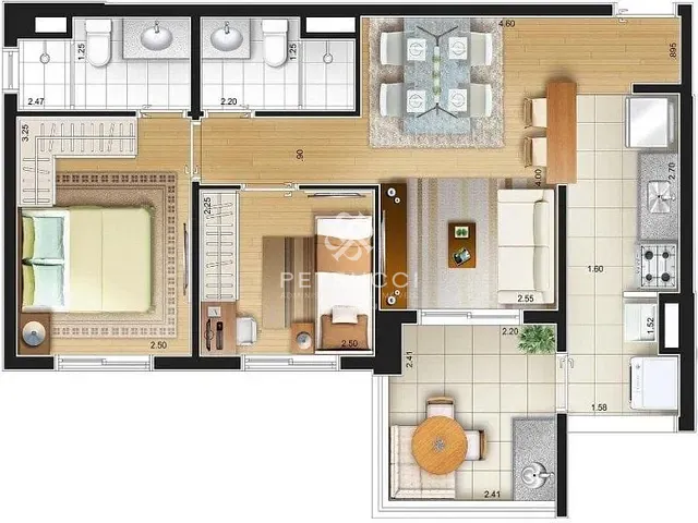 Apartamento com 57m² 2 quartos e 1 banheiro, à venda, no bairro Vila Prudente em São Paulo