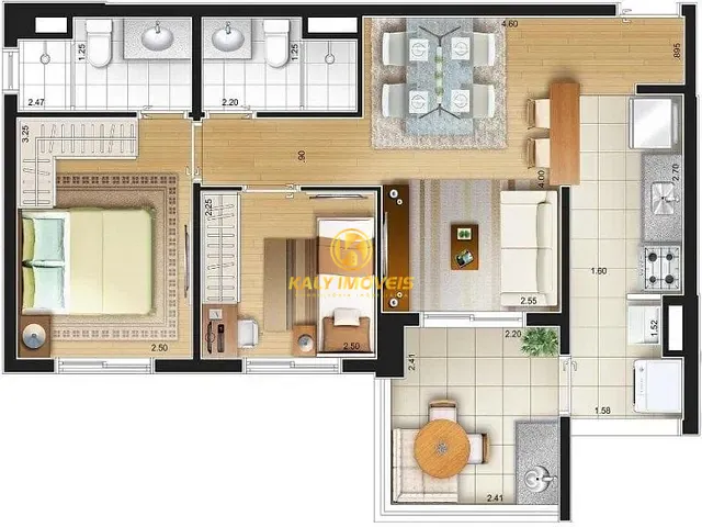 Apartamento com 57m² 2 quartos e 1 banheiro, à venda, no bairro Vila Prudente em São Paulo