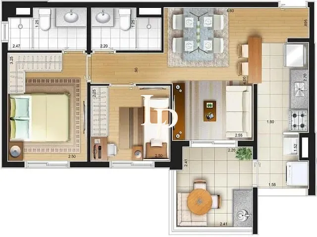 Apartamento com 57m² 2 quartos e 1 banheiro, à venda, no bairro Vila Prudente em São Paulo