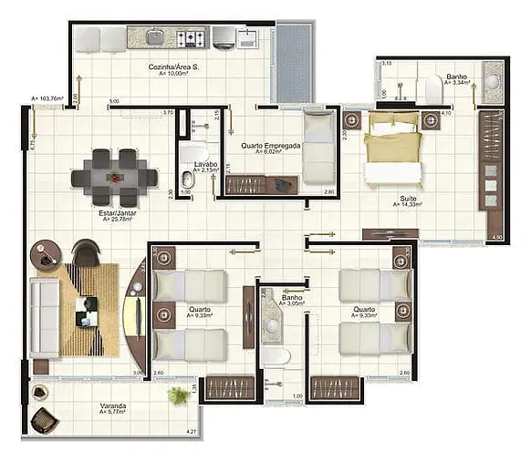 Apartamento, 3 quartos, 103 m² - Foto 13