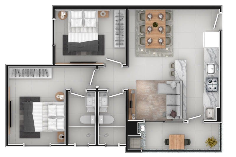 Apartamento, 2 quartos, 59 m² - Foto 13