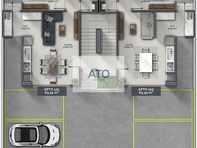 Apartamento 2 quartos e 1 banheiro, à venda, no bairro Areias em Tijucas