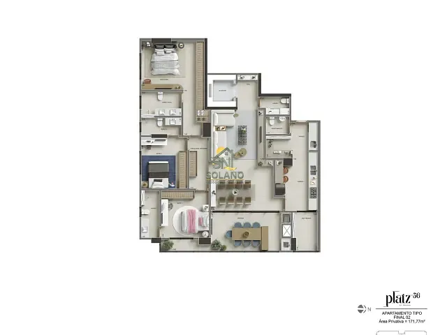 Apartamento 3 quartos e 4 banheiros, à venda, no bairro Setor Bueno em Goiânia