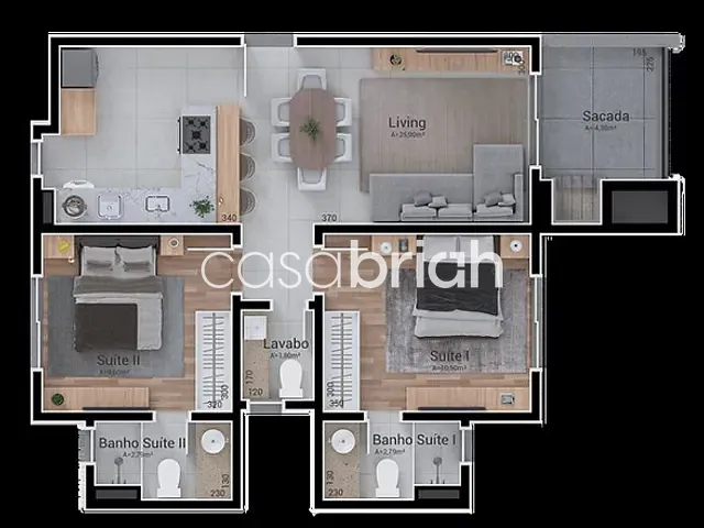 Apartamento 2 quartos e 3 banheiros, à venda, no bairro São José em São Leopoldo