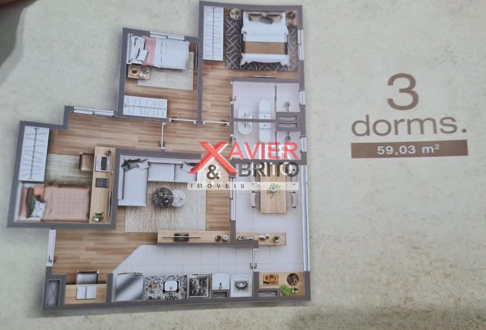 Apartamento à venda com 3 quartos, 59m² - Foto 3