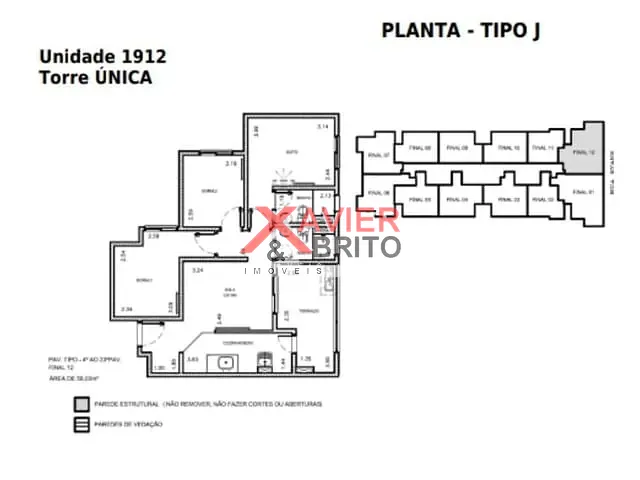 Apartamento 3 quartos e 2 banheiros, à venda, no bairro 2 em São Paulo