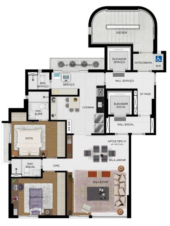 Apartamento, 3 quartos, 84 m² - Foto 4