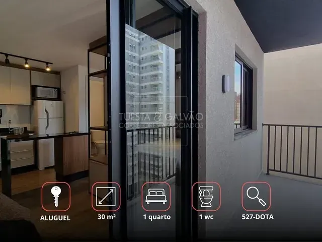 Apartamento com 30m², para alugar, no bairro Centro em Curitiba