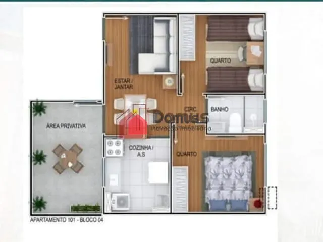 Apartamento à venda, no bairro Parque Senhor do Bonfim em Taubaté