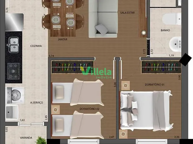 Apartamento 2 quartos e 1 banheiro, à venda, no bairro Cidade Líder em São Paulo