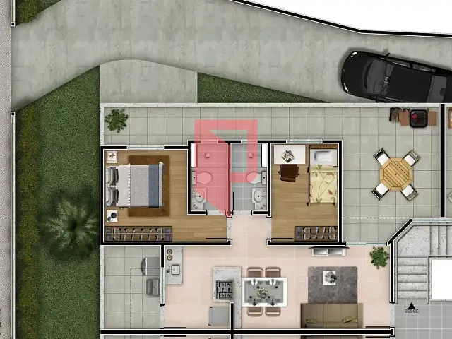 Apartamento com 52m² 2 quartos e 2 banheiros, à venda, no bairro Santa Rosa em Belo Horizonte
