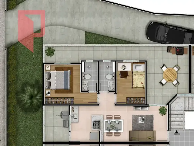 Apartamento com 52m² 2 quartos e 2 banheiros, à venda, no bairro Santa Rosa em Belo Horizonte