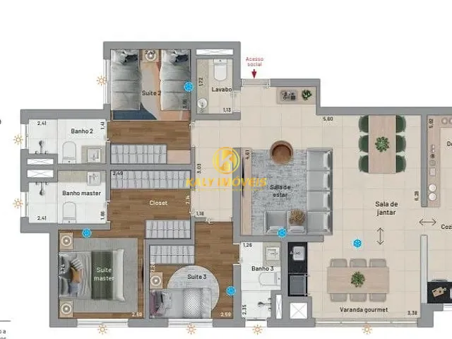 Apartamento 3 quartos e 1 banheiro, à venda, no bairro Cerâmica em São Caetano do Sul