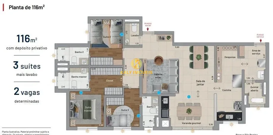 Apartamento, 3 quartos, 116 m² - Foto 4