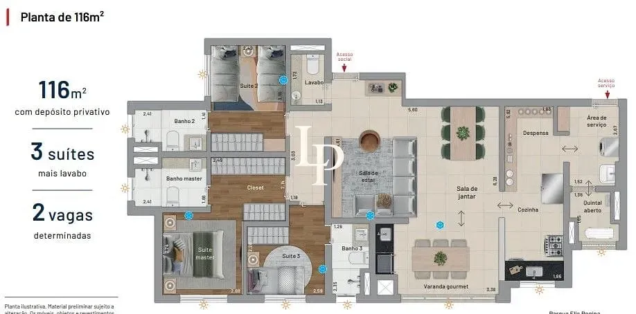 Apartamento, 3 quartos, 116 m² - Foto 4