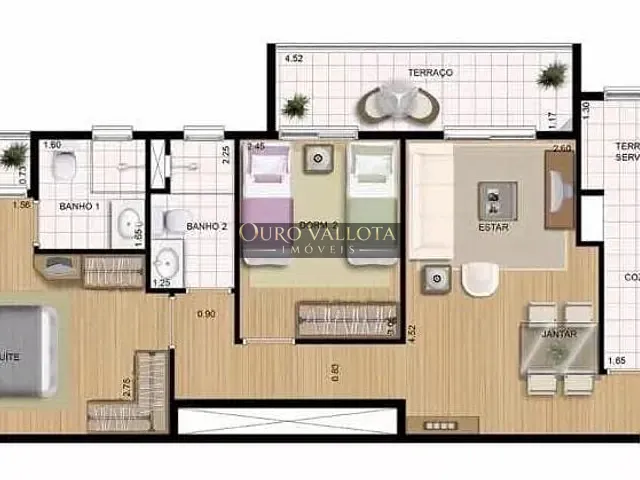 Apartamento com 74m² 2 quartos e 2 banheiros, à venda, no bairro Mooca em São Paulo