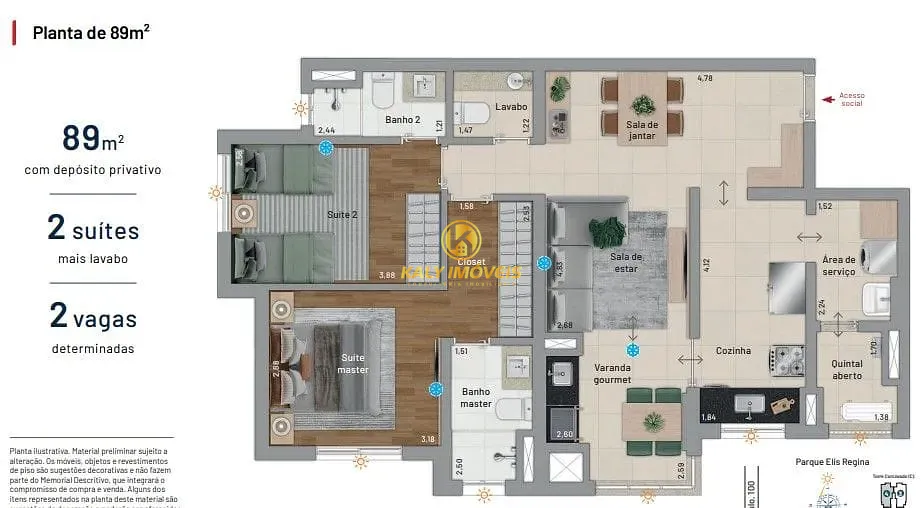 Apartamento, 2 quartos, 89 m² - Foto 4