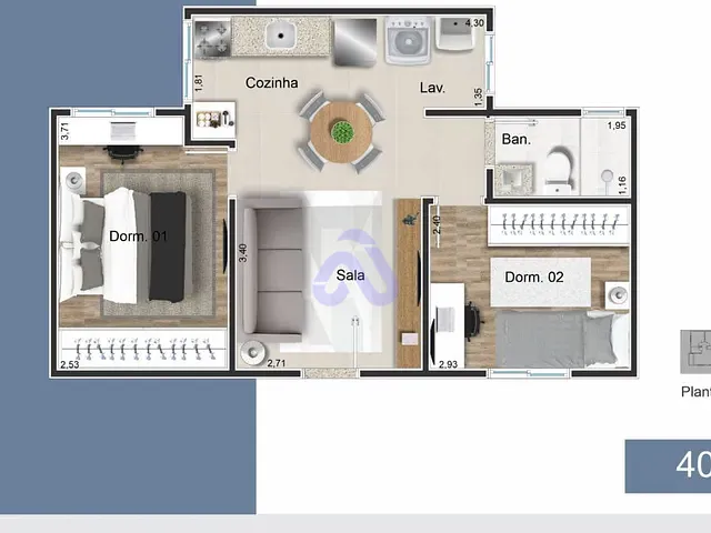 Apartamento 2 quartos e 1 banheiro, à venda, no bairro Vila Carrão em São Paulo