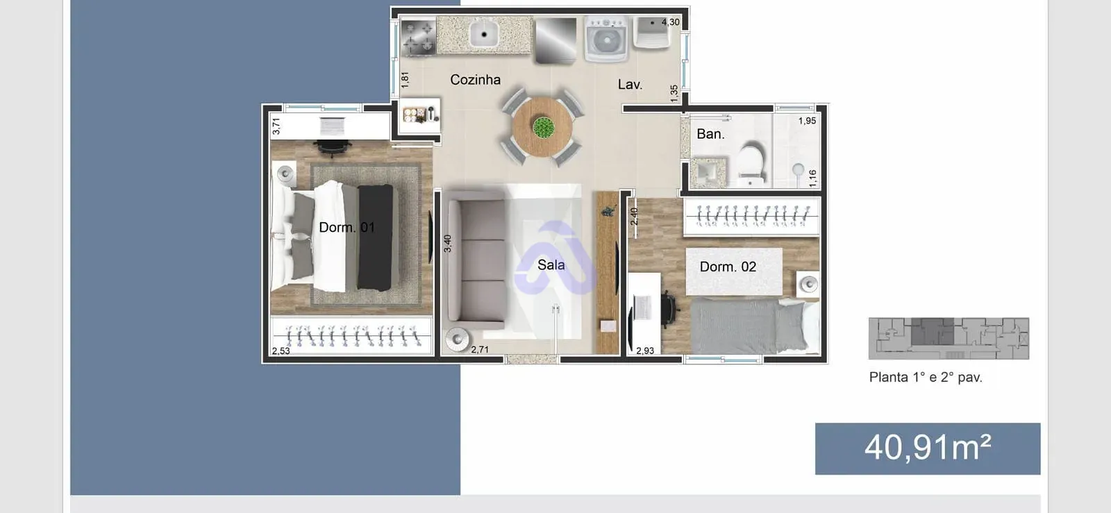 Apartamento, 2 quartos, 41 m² - Foto 3
