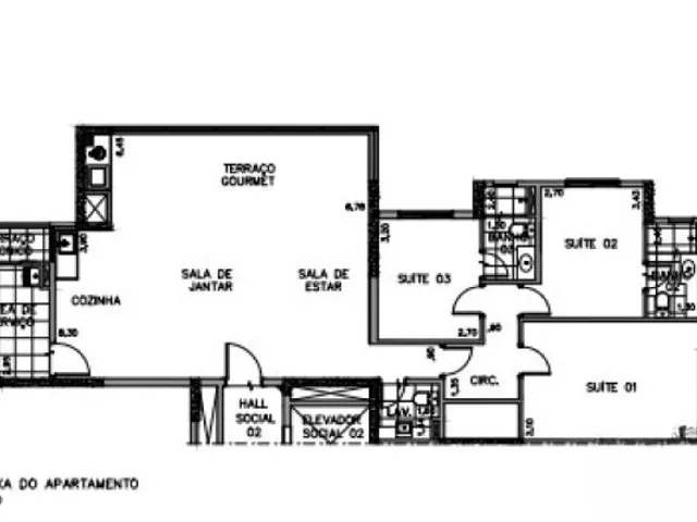 Apartamento 3 quartos e 4 banheiros, à venda, no bairro Campestre em Santo André