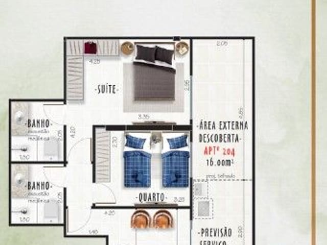 Apartamento 2 quartos e 2 banheiros, à venda, no bairro Jardim Glória em Juiz de Fora