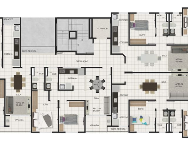 Apartamento 2 quartos e 1 banheiro, à venda, no bairro Estados em João Pessoa