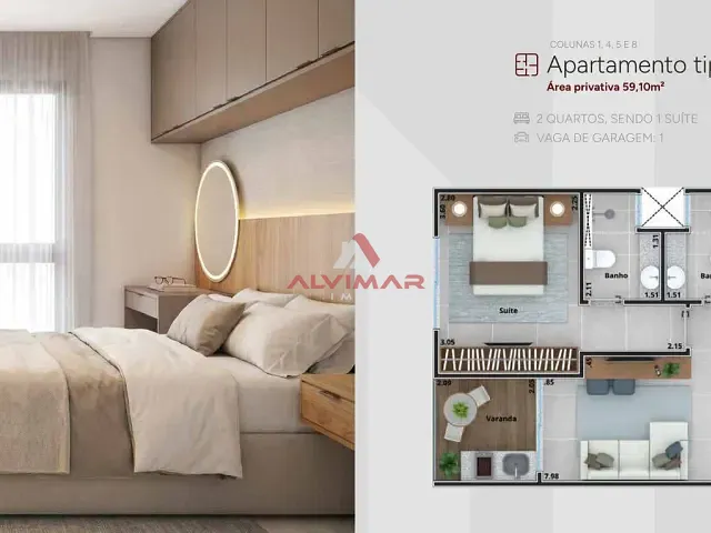 Apartamento com 864m² 2 quartos e 1 banheiro, à venda, no bairro Aterrado em Volta Redonda