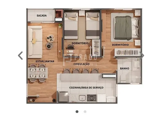 Apartamento 2 quartos e 1 banheiro, à venda, no bairro Fragata em Pelotas
